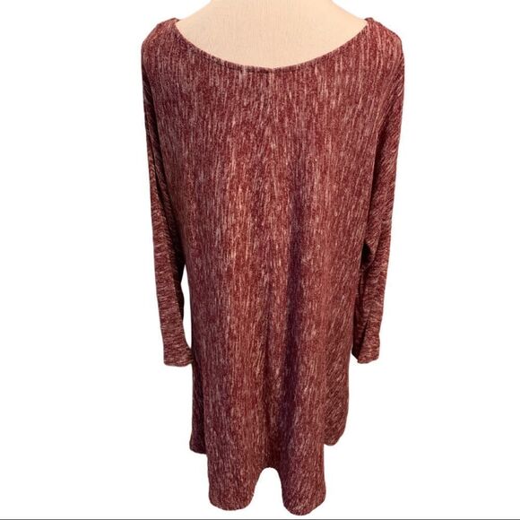 New! Umgee Maroon Heathered Shift Dress Sz 1X - Picture 1 of 4